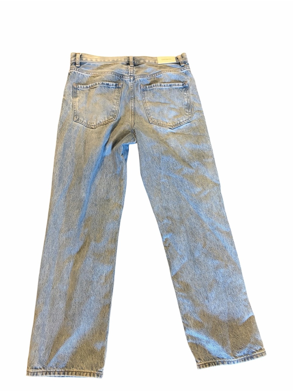 EXPRESS Straight Ankle High Rise Ripped Jeans - Picture 4 of 9